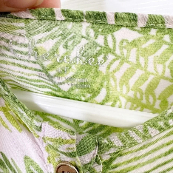 CHEROKEE Target Girls 4T Lightweight Tropical Palm Leaf Jumpsuit Short Sleeve - Picture 2 of 6